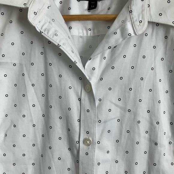 BANANA REPUBLIC White and Black Cotton Blend Button Down Tank Size 14T - Picture 4 of 10